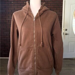 Brown Brandy Melville‎ Zip Up Hoodie